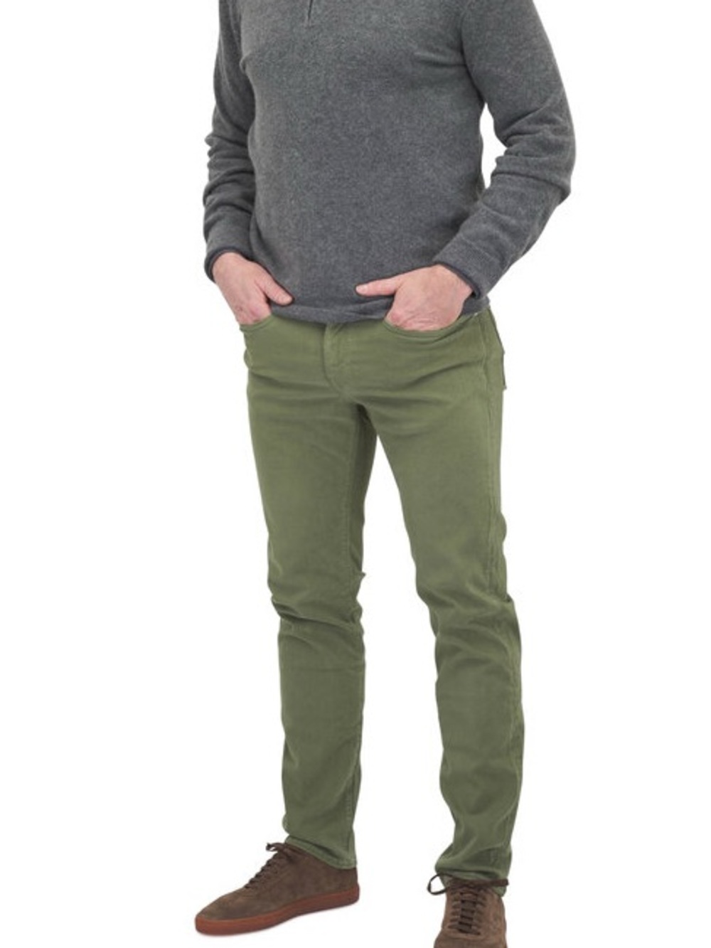 FRAME L'Homme Slim Washed Military Green Jeans/Pants Mens 30 Earthy Minimalist